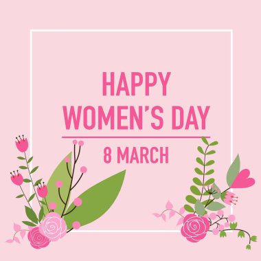 Mutlu Dünya Kadınlar Günü. 8 Mart tatil arka plan. VEC