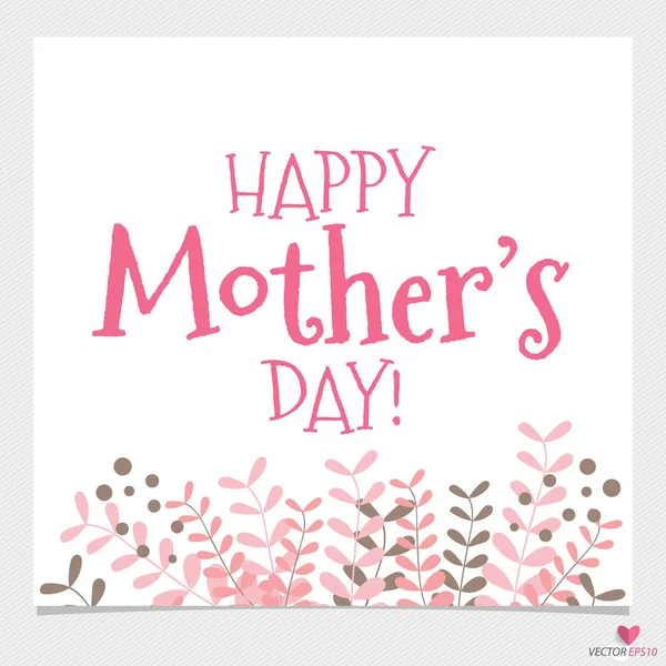 Buona festa della mamma, Mazzi di fiori floreali con nastro e cuore, vecto — Vettoriale Stock