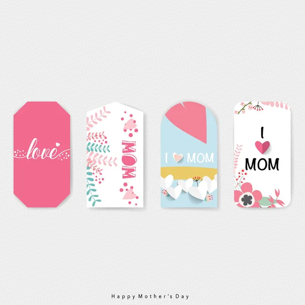 Happy Mother 's Day, Floral bouquets with heart, vector illustrat — стоковый вектор