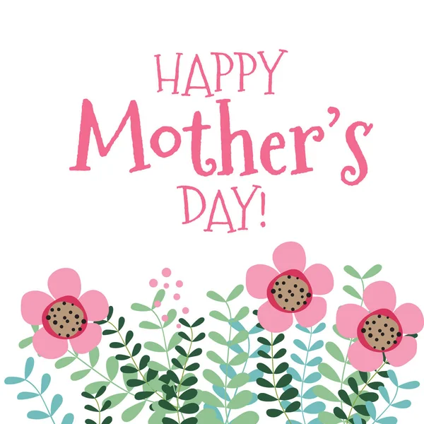 Happy Mother's Day met bloemen boeketten, vectorillustratie — Stockvector