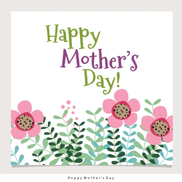 Buona festa della mamma con mazzi di fiori, illustrazione vettoriale — Vettoriale Stock