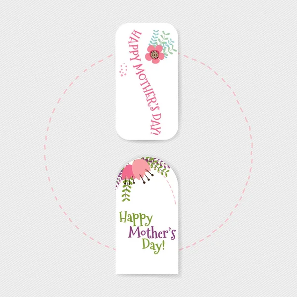 Joyeuse fête des mères avec bouquets floraux, illustration vectorielle — Image vectorielle