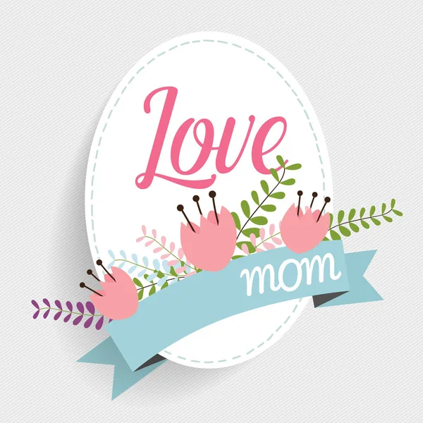 Glad mors dag, Floral buketter med band, vektor illustra — Stock vektor