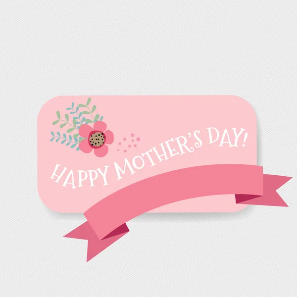 Feliz Día de la Madre, Ramos florales con cinta, vector illustra — Archivo Imágenes Vectoriales