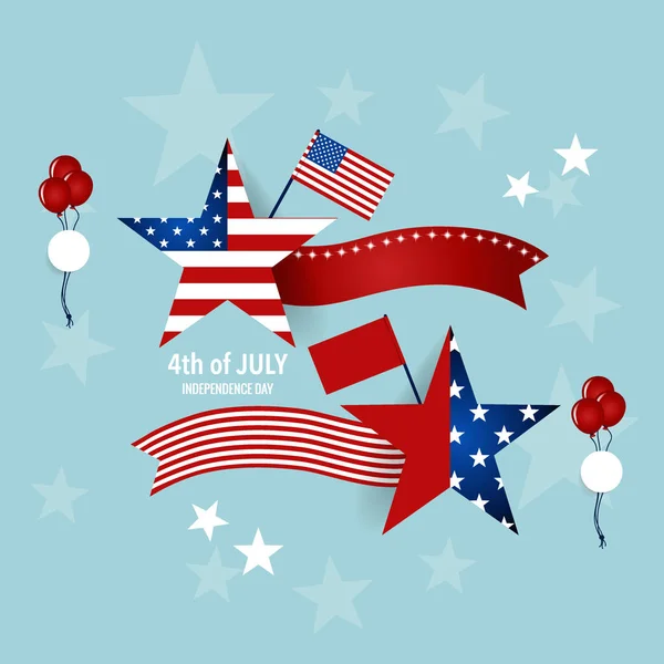 Happy independence day card États-Unis d'Amérique. Américain F — Image vectorielle