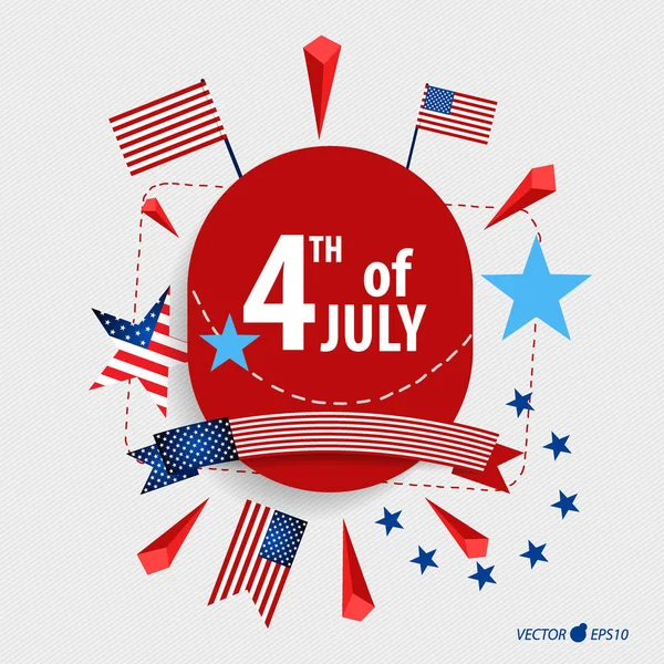 Happy independence day card United States of America. American F — Stock Vector