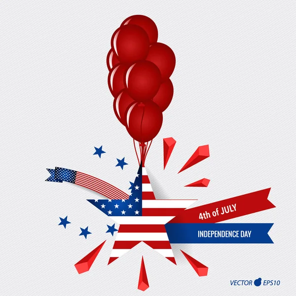 Feliz cartão do dia da independência Estados Unidos da América. Americano F — Vetor de Stock