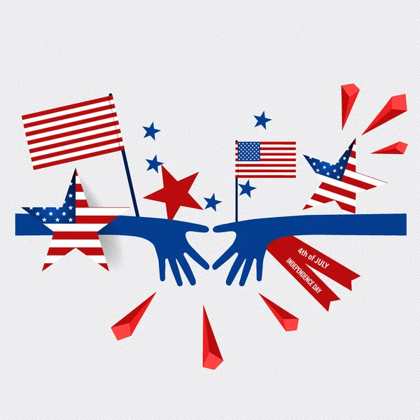 Ευτυχής ημέρα ανεξαρτησίας κάρτα Ηνωμένες Πολιτείες της Αμερικής. αμερικανικό f — Διανυσματικό Αρχείο