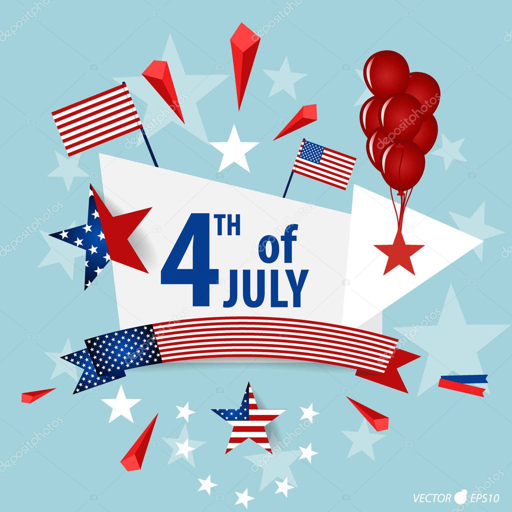 Happy independence day card United States of America. American F