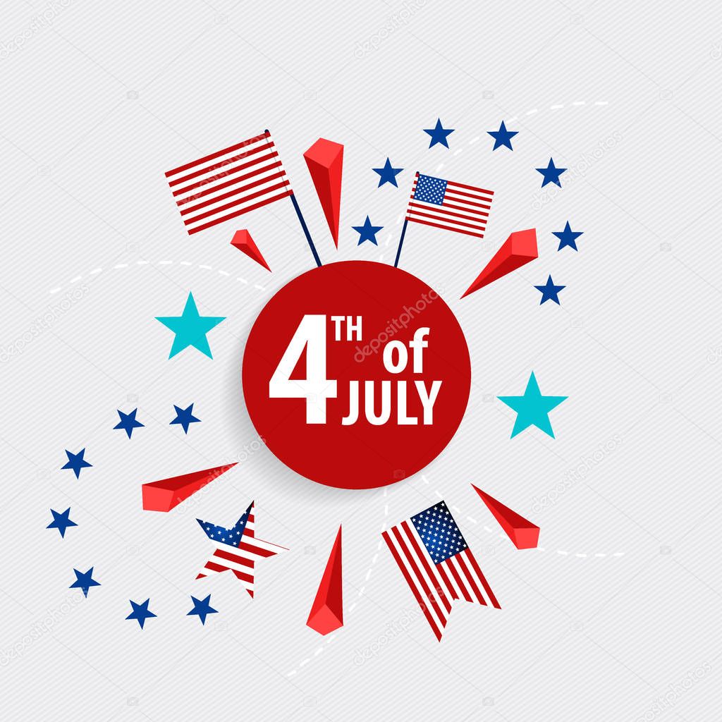 Happy independence day card United States of America. American F