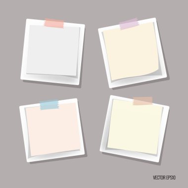 koleksiyon çeşitli Not kağıtları, mesajınız için hazır. vecto