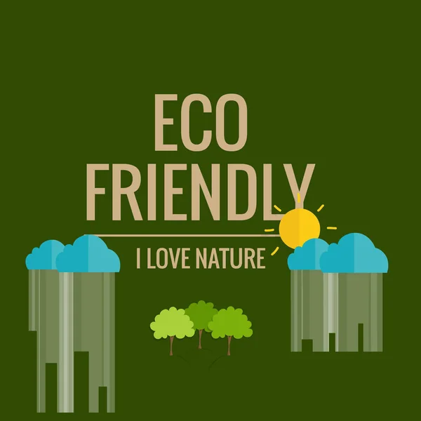 Umweltfreundlich Ökologiekonzept Ich Liebe Die Natur — Stockvektor