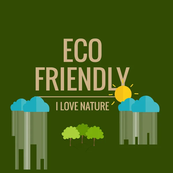 Respetuoso Concepto Ecología Encanta Naturaleza — Vector de stock