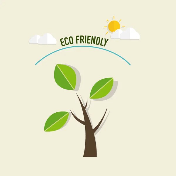 Öko-barát. Ökológia fogalma a fák. Vektoros illusztráció — Stock Vector