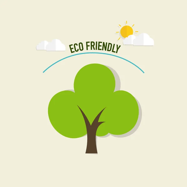 Eco Friendly. Ekologie koncept se stromy. Vektorové ilustrace — Stockový vektor