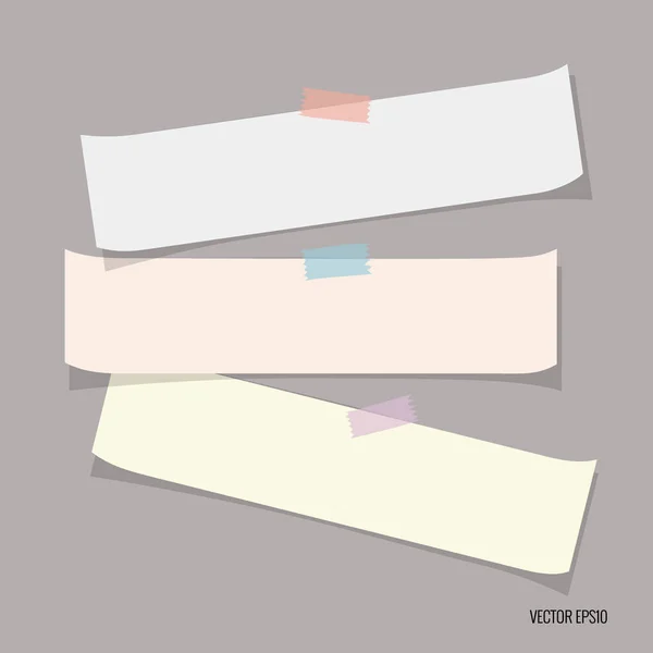 Collection of various note papers, ready for your message. Vecto — Stock Vector