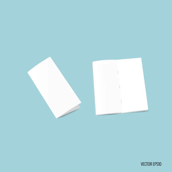 Bifold blanco plantilla de papel. Ilustración vectorial — Vector de stock