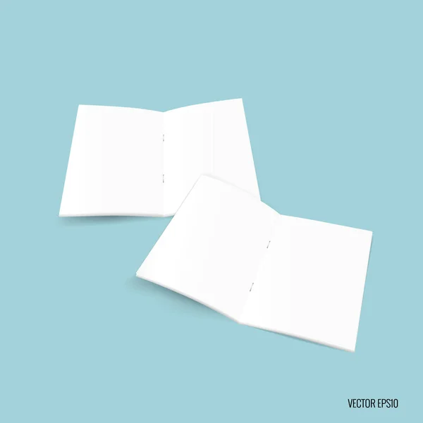 Zweifaltiges weißes Schablonenpapier. Vektorillustration — Stockvektor