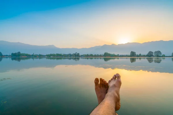 Dal lake, Kasmír India napkelte . — Stock Fotó