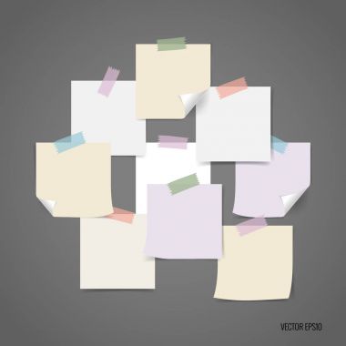 koleksiyon çeşitli Not kağıtları, mesajınız için hazır. vecto