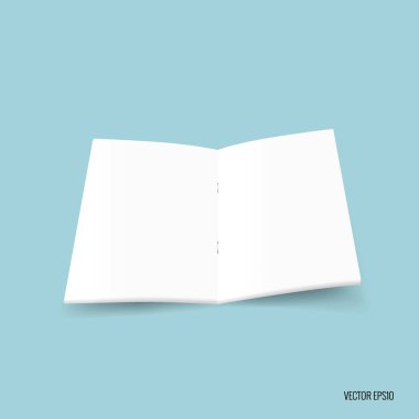 Bifold beyaz şablon kağıt. Vektör çizim