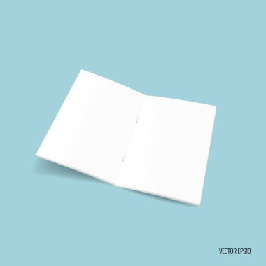 Bifold beyaz şablon kağıt. Vektör çizim