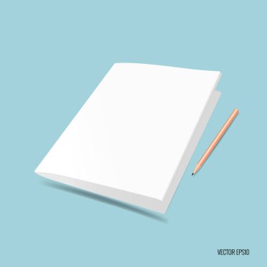 Bifold beyaz şablon kağıt. Vektör çizim