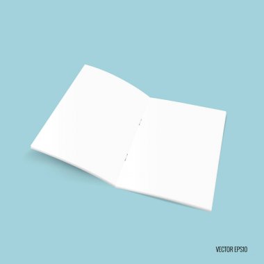 Bifold beyaz şablon kağıt. Vektör çizim