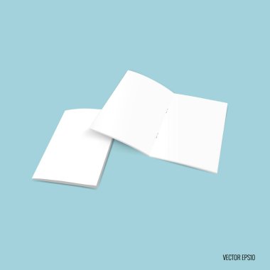 Bifold beyaz şablon kağıt. Vektör çizim