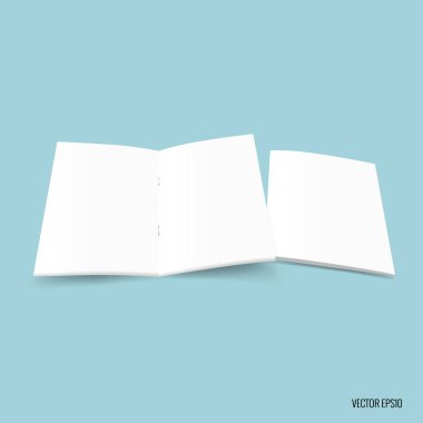 Bifold beyaz şablon kağıt. Vektör çizim