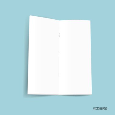 Bifold beyaz şablon kağıt. Vektör çizim