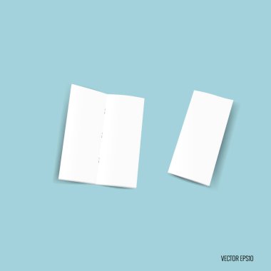 Bifold beyaz şablon kağıt. Vektör çizim