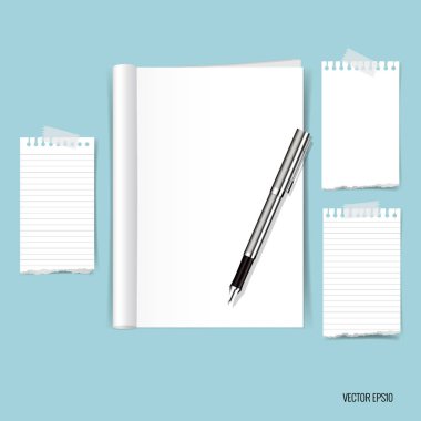 Boş katalog, dergi, kitap alay yukarı ve beyaz Not kağıtları. VEC