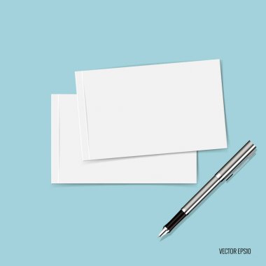 Boş kartvizit. Boş mockup tasarım. Vektör çizim