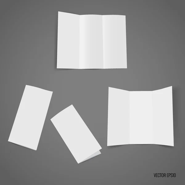 Тройная белая шаблонная бумага. Векторная иллюстрация — стоковый вектор