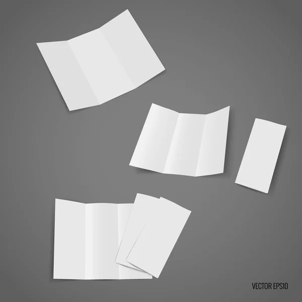 3πτυχο πρότυπο λευκό χαρτί. Εικονογράφηση διάνυσμα — Διανυσματικό Αρχείο