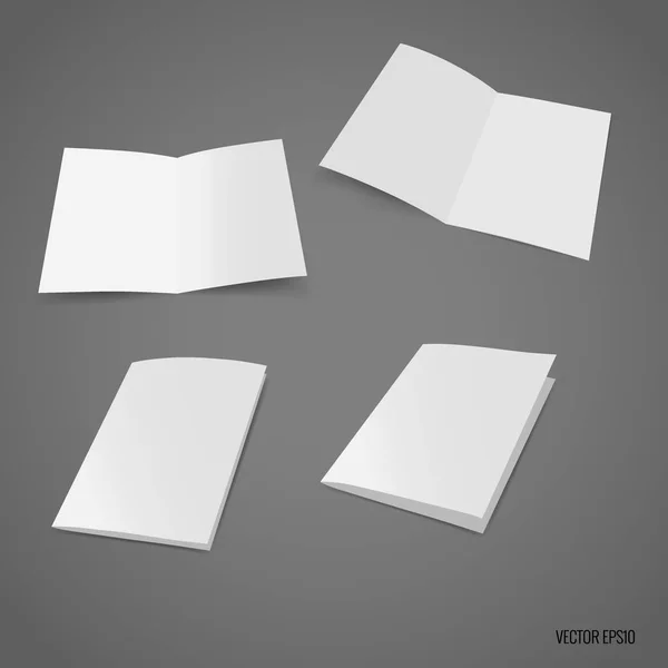 Bifold blanco plantilla de papel. Ilustración vectorial — Vector de stock