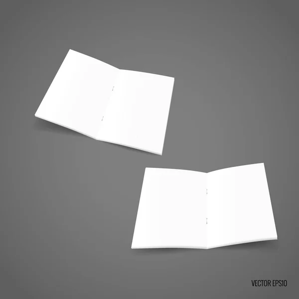 Bifold white template paper. Vector illustration — Stock Vector