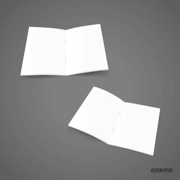 Bifold beyaz şablon kağıt. Vektör çizim — Stok Vektör