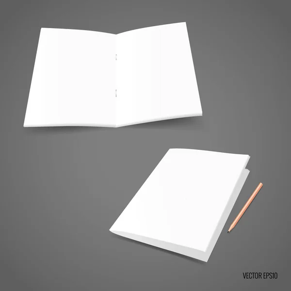 Bifold blanco plantilla de papel. Ilustración vectorial — Vector de stock