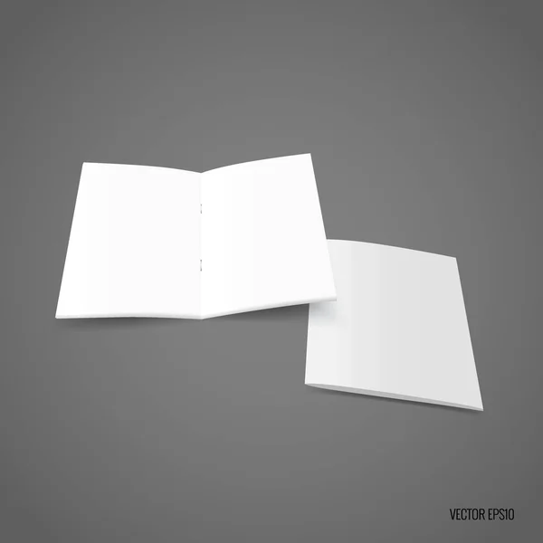 Bifold white template paper. Vector illustration — Stock Vector