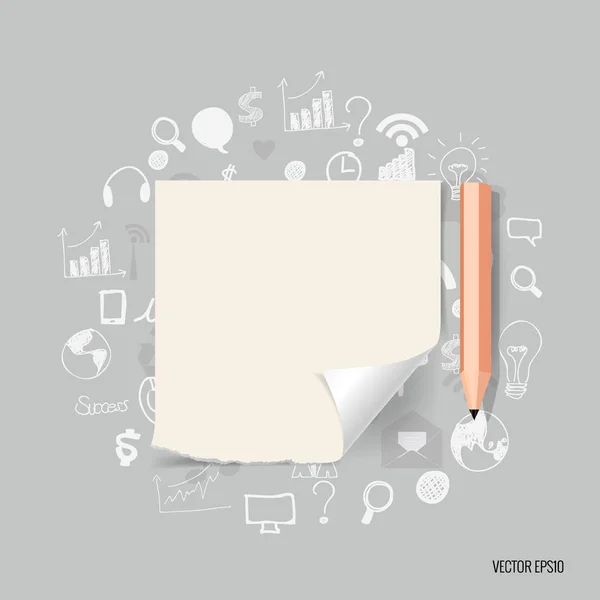 Blank note papers, ready for your message. Vector illustration — Stock Vector