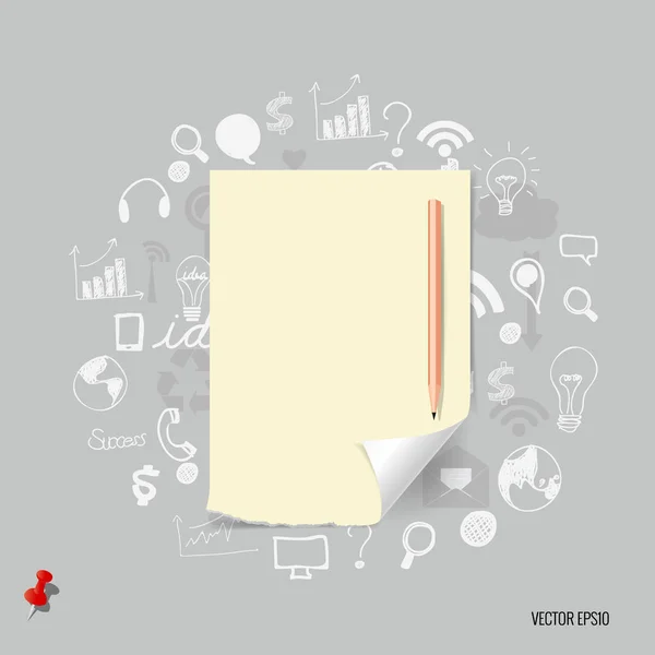 Blank note papers, ready for your message. Vector illustration — Stock Vector