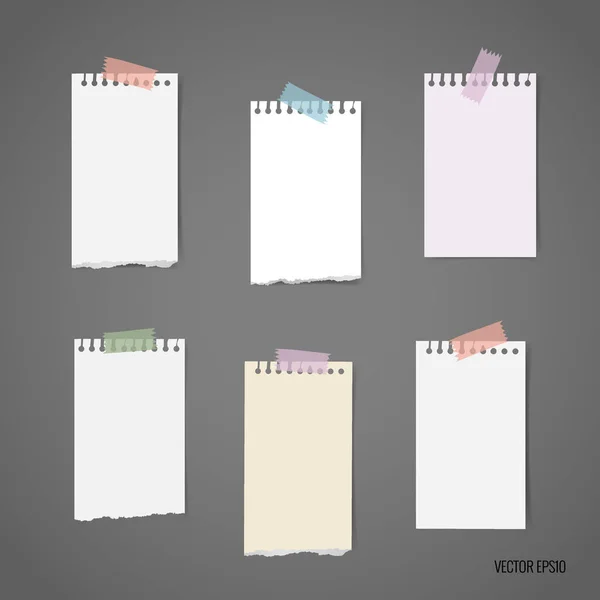 Collection de divers papiers de notes, prêts pour votre message. Vecto — Image vectorielle