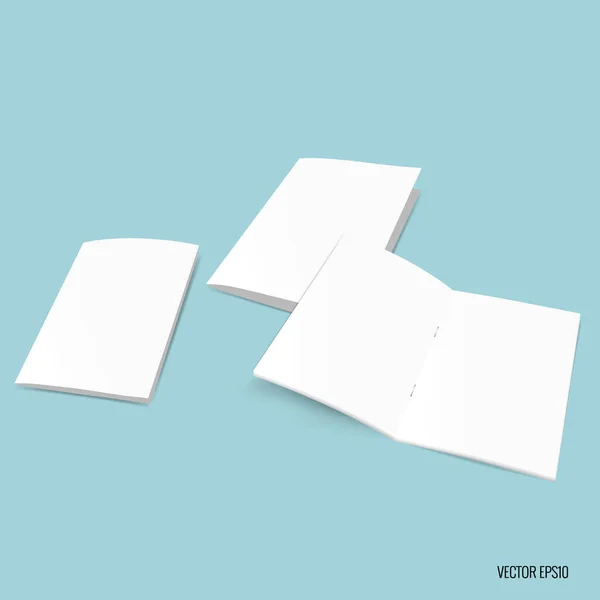 Papel modelo branco bifold. Ilustração vetorial —  Vetores de Stock