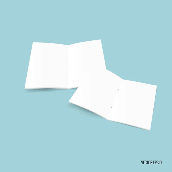Zweifaltiges weißes Schablonenpapier. Vektorillustration — Stockvektor