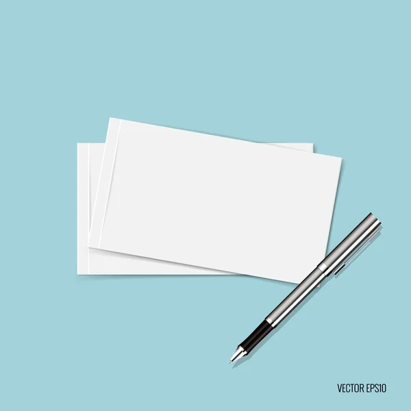 Tarjeta de visita en blanco. Diseño de maqueta en blanco. Ilustración vectorial — Vector de stock