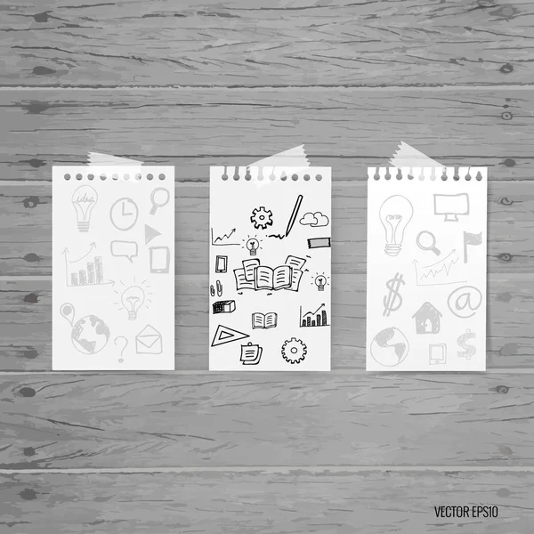 Mock up, papel com ícone de aplicação, ilustração vetorial — Vetor de Stock