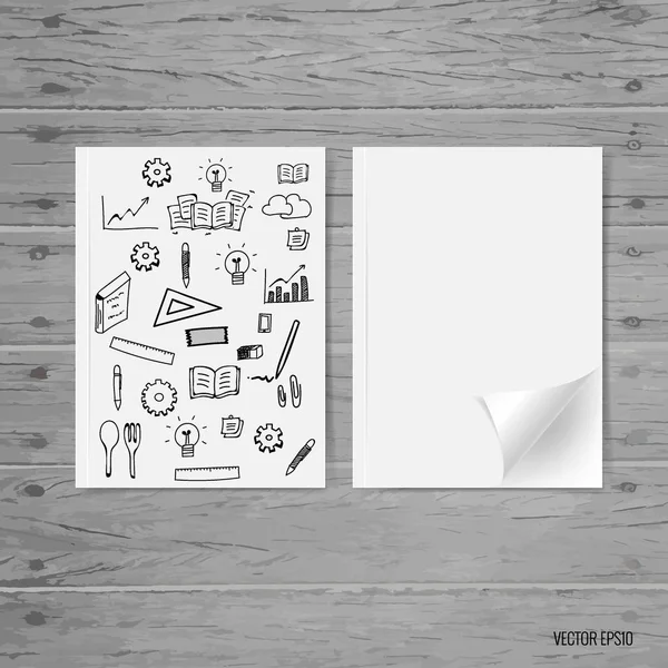 Mock up, book, catalog, magazines with cloud of application. Vec — Stock Vector