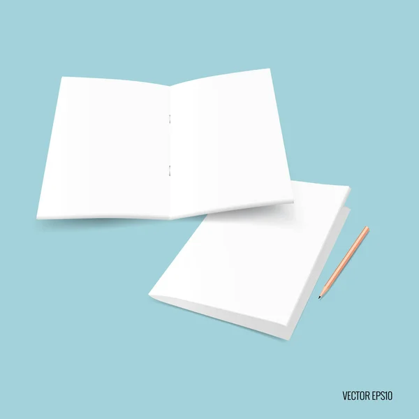 Papier modèle Bifold blanc. Illustration vectorielle — Image vectorielle